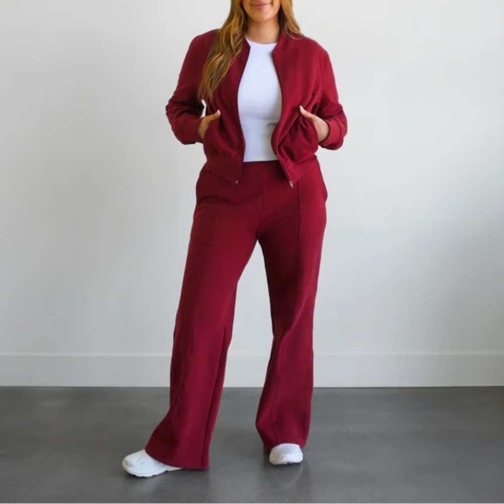 93 Play Street Emerson Fleece Pants Dark Red‎ Women's Medium NWOT